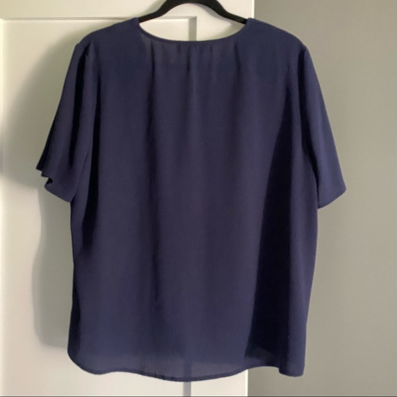 MICHAEL Michael Kors Button Blouse Navy Blue - Picture 2 of 3